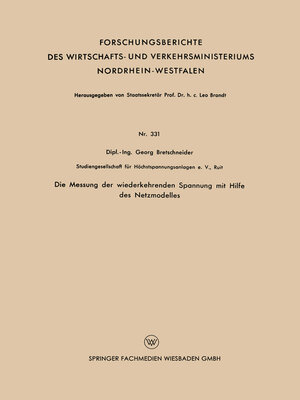 cover image of Die Messung der wiederkehrenden Spannung mit Hilfe des Netzmodelles